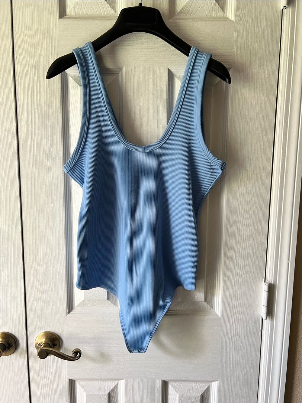 Abercrombie Light Blue Ribbed Tank Bodysuit NWOT